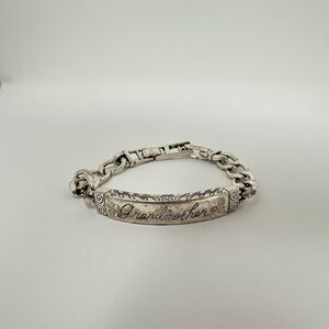 Brighton Grandmother Silver Tone ID Bracelet 7” READ